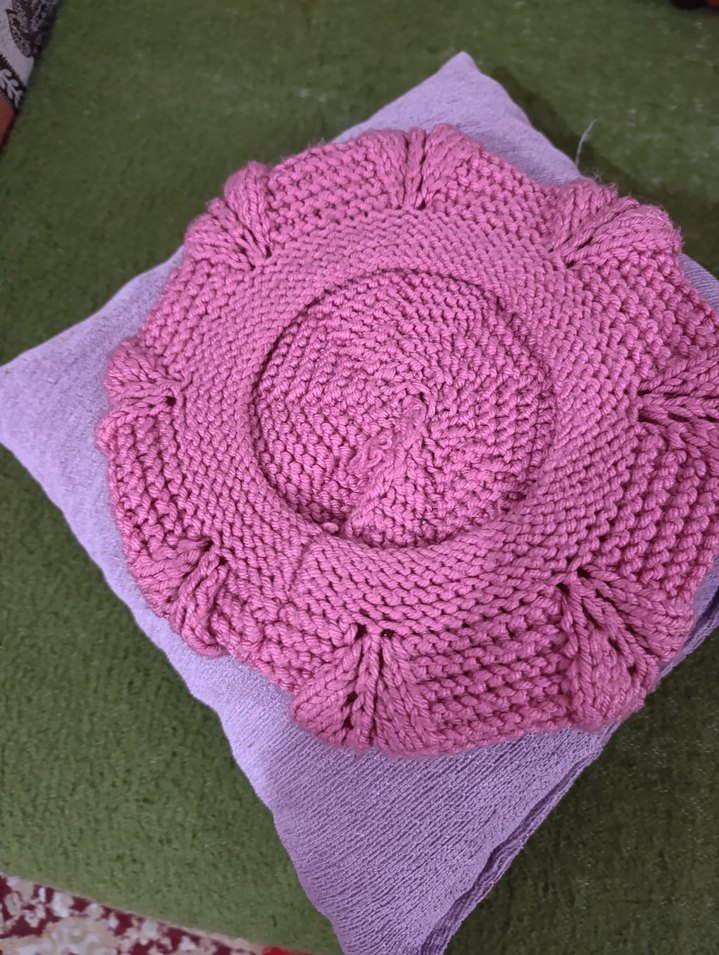 Pembe Örgü Kadın Bere - Görsel 2