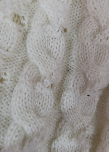 Beyaz Örgü Kadın Bere - Görsel 2