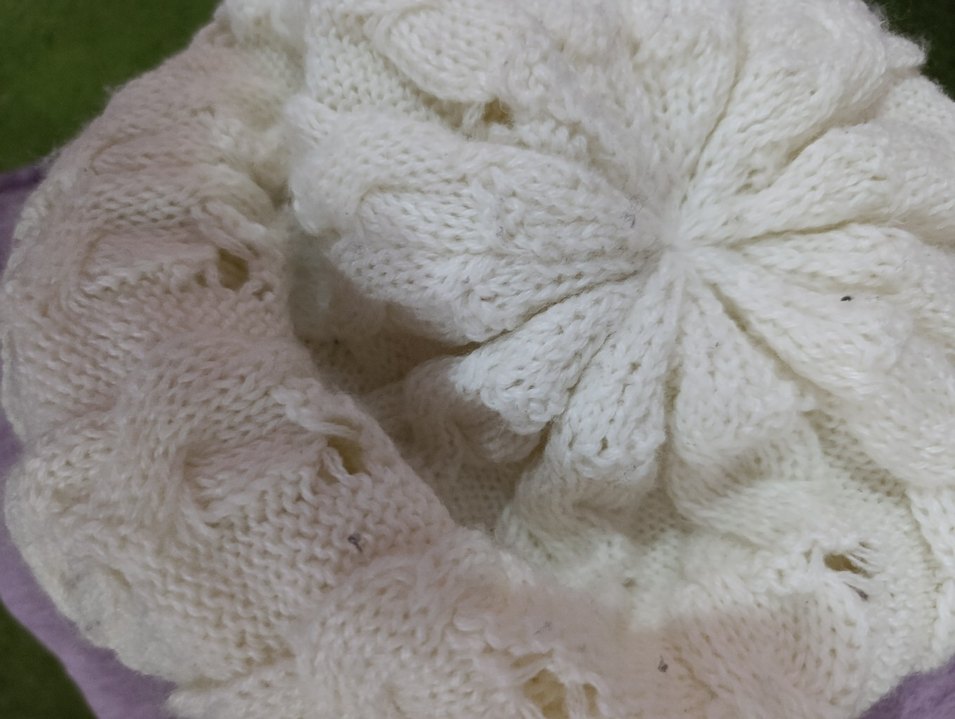 Beyaz Örgü Kadın Bere - Görsel 4