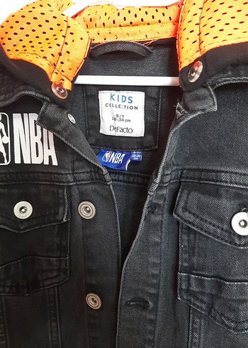 Defacto Siyah Baskılı Uzun Kollu Denim Ceket