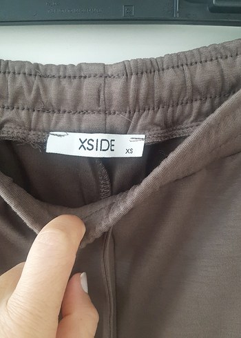 xs Beden Bej Bol Kesim Midi Kumaş Pantolon