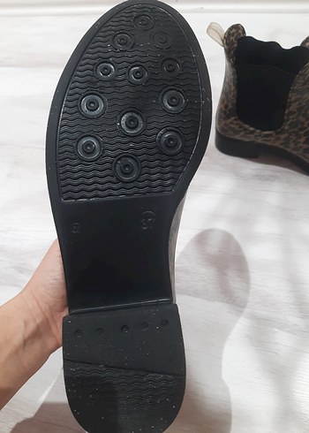 Kahverengi Leopar Desenli yağmur botu - Görsel 2