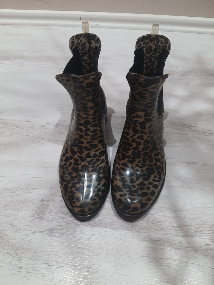 Kahverengi Leopar Desenli yağmur botu - Görsel 3
