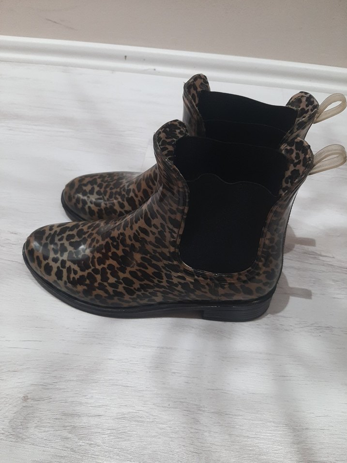 Kahverengi Leopar Desenli yağmur botu - Görsel 4