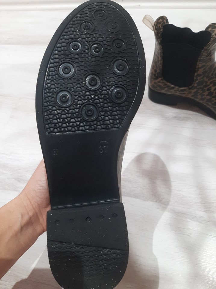 Kahverengi Leopar Desenli yağmur botu - Görsel 2