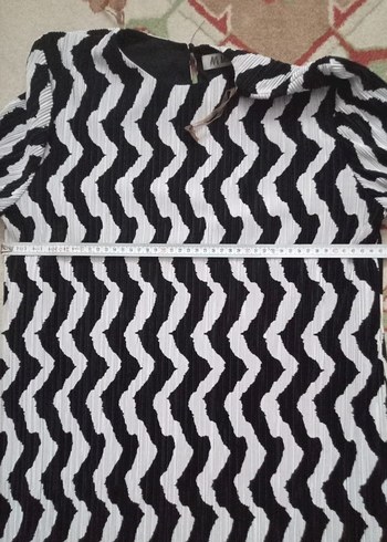 38 Beden siyah Renk Zebra Desenli Uzun Kollu Elbise