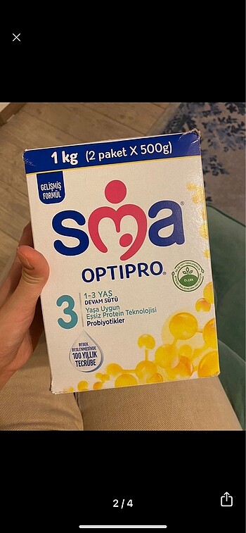 Hiç açılmamış kutu sma optipro mama