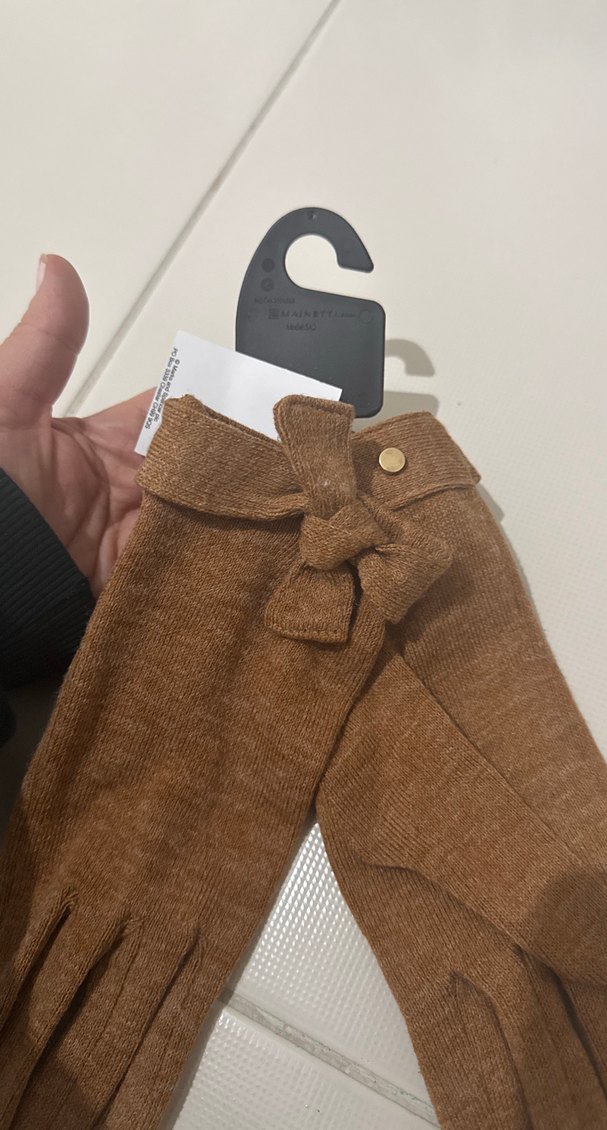 Kahverengi Süet Kadın Eldivenleri - Görsel 3