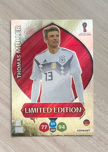Müller Dünya Kupası 2018 Panini Limited Kart