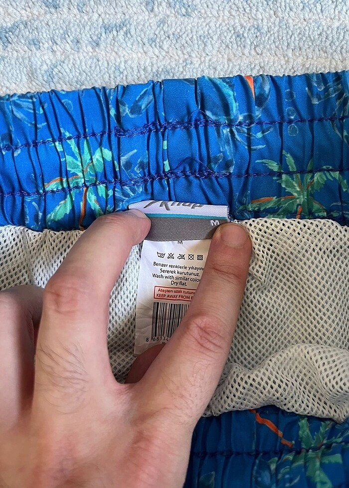 Erkek mavi mayo şort - Görsel 4