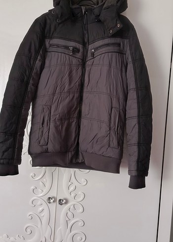 LCW Waikiki gri Fermuarlı Erkek Sokak Stili Mont