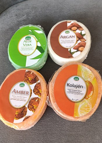 Doğal Aloe Vera, Argan, Amber ve Kolajen Sabunları