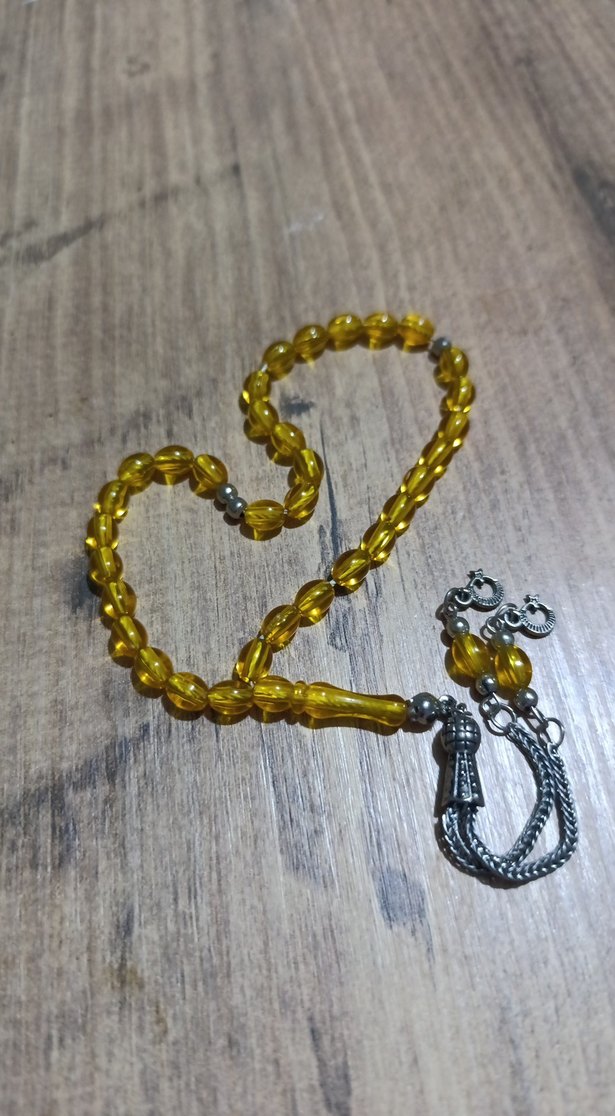 Parlak Sarı Bohem Erkek Tesbih - Görsel 4