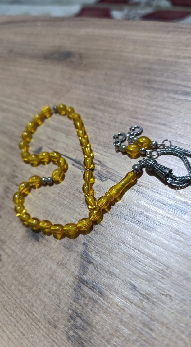 Parlak Sarı Bohem Erkek Tesbih - Görsel 2