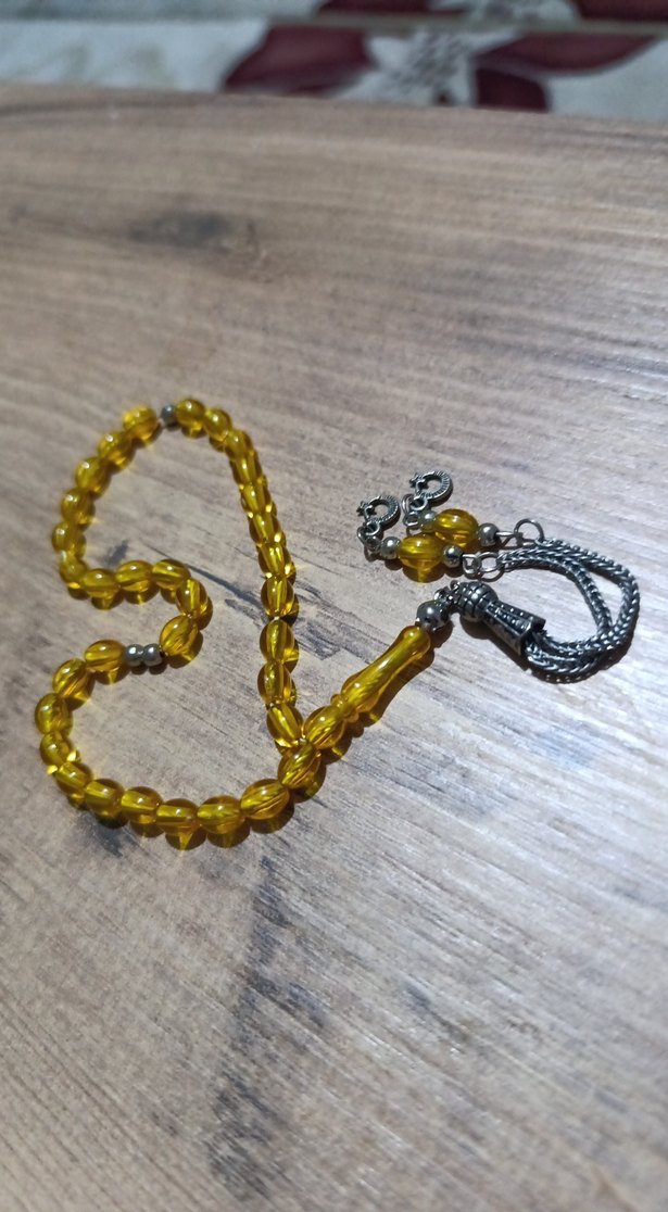 Parlak Sarı Bohem Erkek Tesbih - Görsel 3