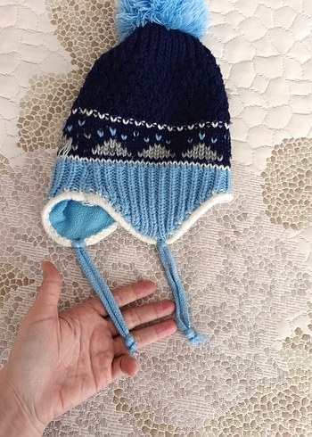 Nakışlı Mavi Erkek Çocuk Bere - Görsel 4