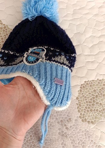 Nakışlı Mavi Erkek Çocuk Bere - Görsel 2