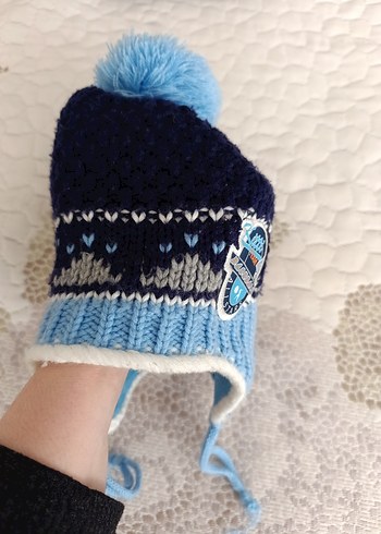 Nakışlı Mavi Erkek Çocuk Bere - Görsel 5