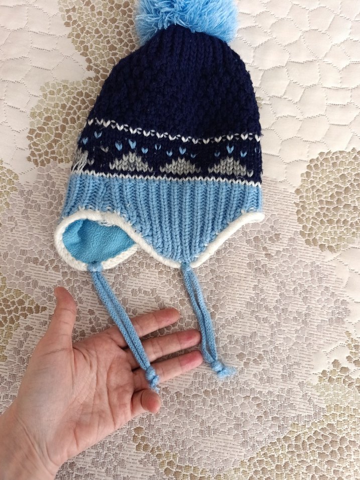 Nakışlı Mavi Erkek Çocuk Bere - Görsel 4