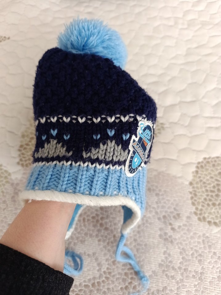 Nakışlı Mavi Erkek Çocuk Bere - Görsel 5