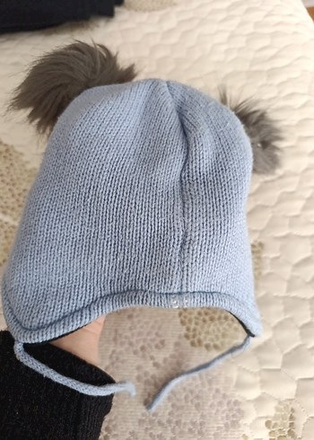 Gri Kürklü Nakışlı Erkek Çocuk Bere - Görsel 3