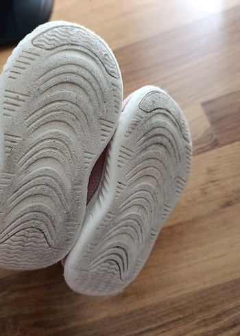 21 Beden pembe Renk Kız Çocuk Pembe Cırtlı Spor Ayakkabı