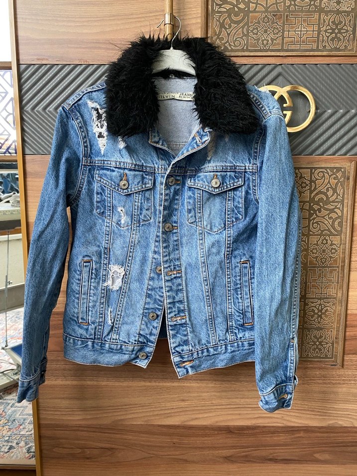 Kürk Detaylı Kadın Denim Ceket - Görsel 2