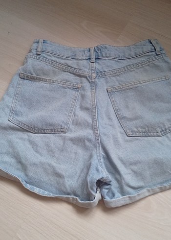 Kadın Mavi Mini Denim Şort - Görsel 3