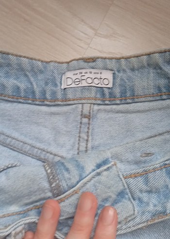 Kadın Mavi Mini Denim Şort - Görsel 2