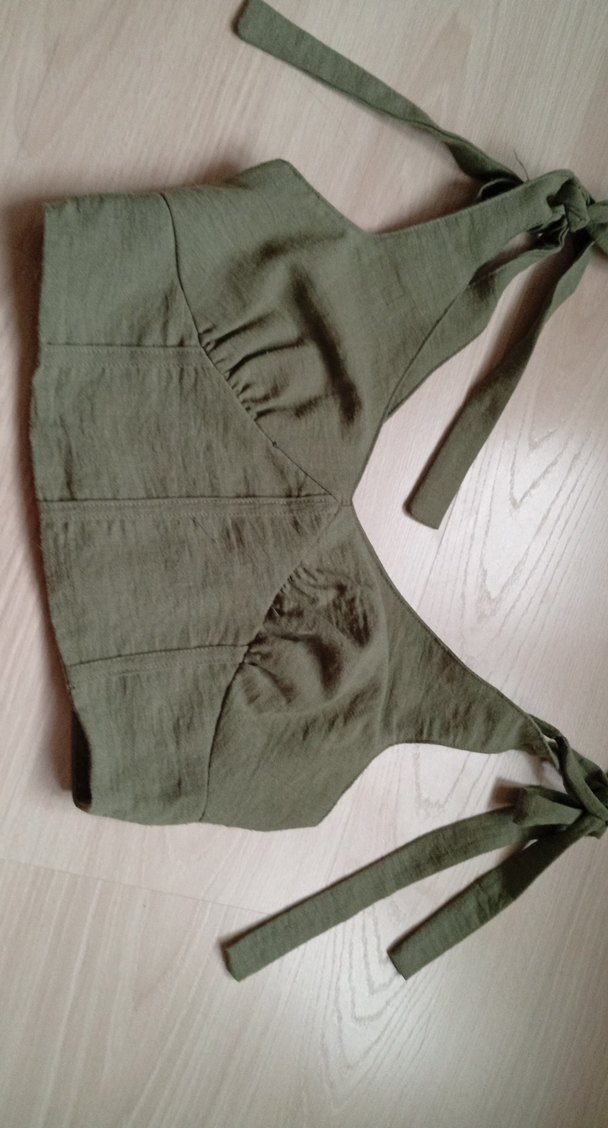 Kadın Keten Mini Bağcıklı Büstiyer - Görsel 3