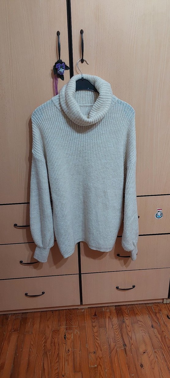 Kadın Krem Rengi Boğazlı Kazak - Görsel 2