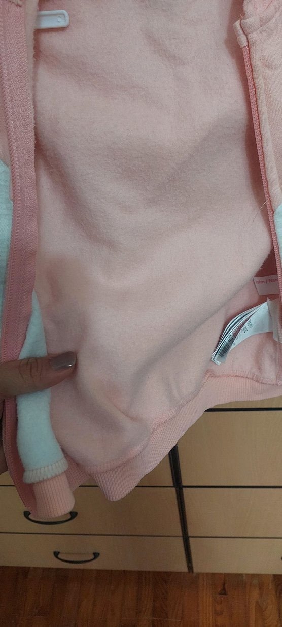 Kız Çocuk Kapüşonlu Fermuarlı Hırka - Görsel 4