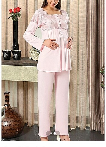 Diğer Lohusa Pijama Sabahlık Üçlü Takım