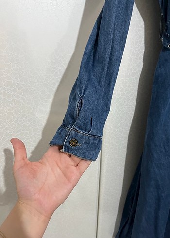 42 Beden lacivert Renk Kadın Lacivert Uzun Kot Elbise