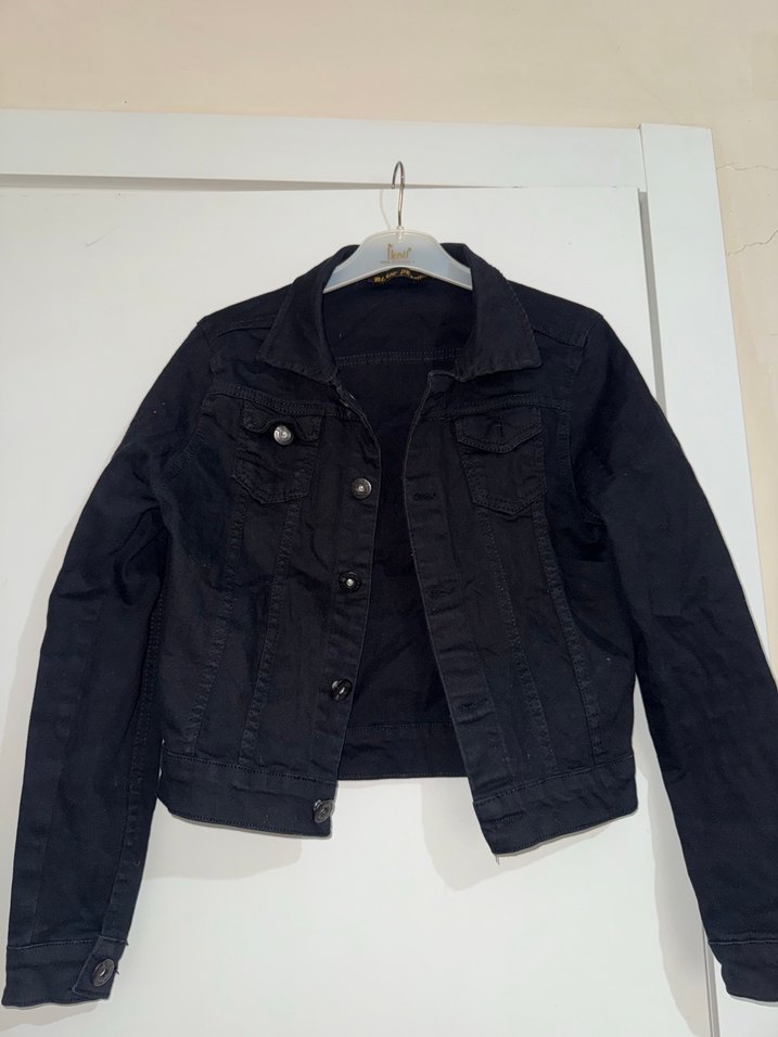 Siyah Kadın Denim Ceket - Görsel 3