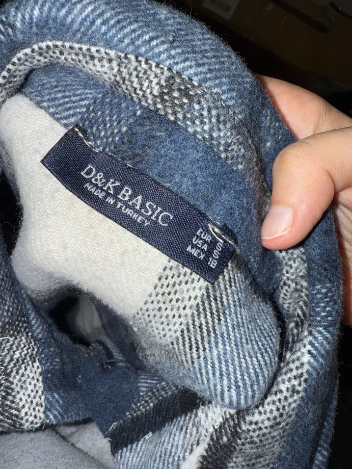 Düğmeli Gri Kareli Uzun Kollu Kadın Gömlek - Görsel 2