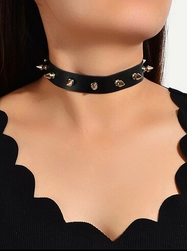 siyah deri chocker