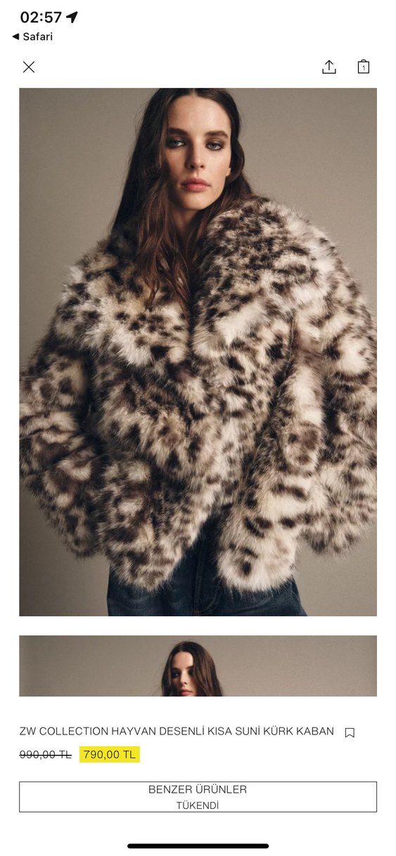 Leopar Desenli Gri Kadın Suni Kürk Ceket - Görsel 4