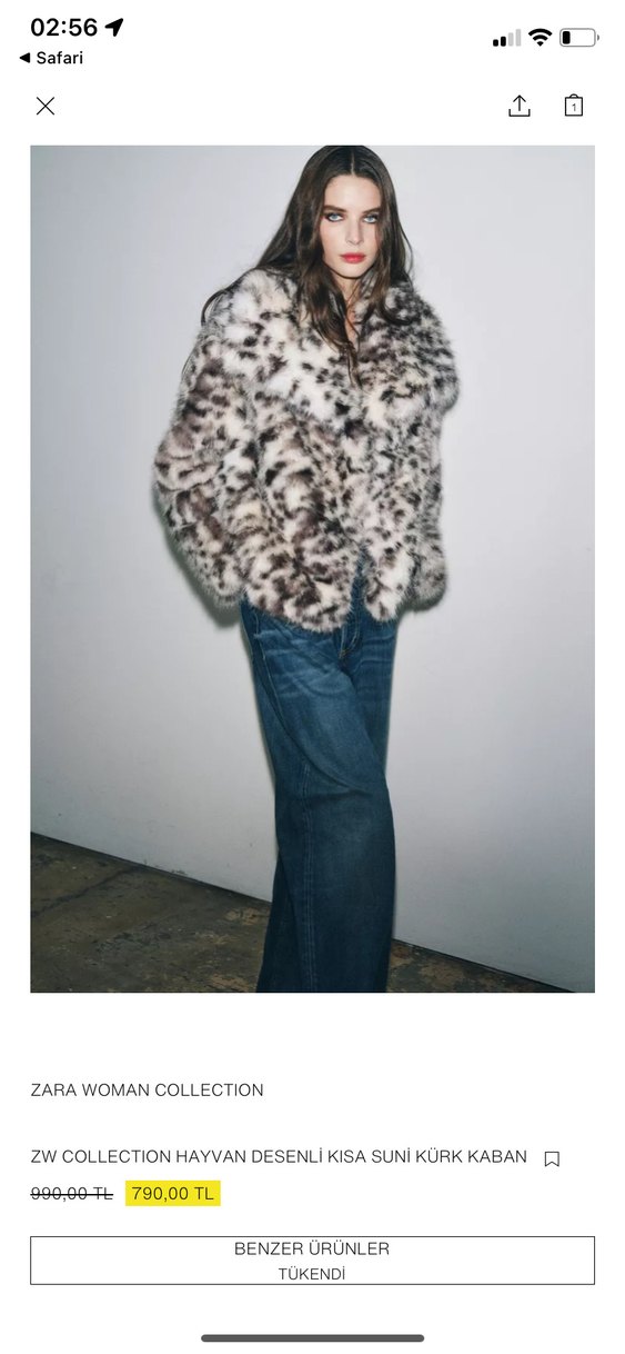 Leopar Desenli Gri Kadın Suni Kürk Ceket - Görsel 2