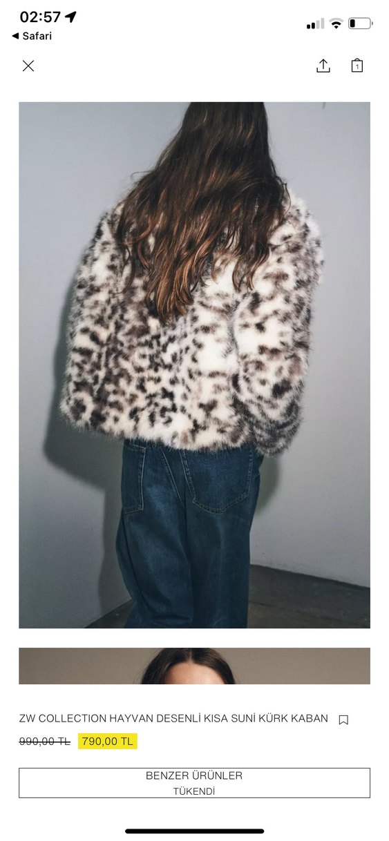 Leopar Desenli Gri Kadın Suni Kürk Ceket - Görsel 5