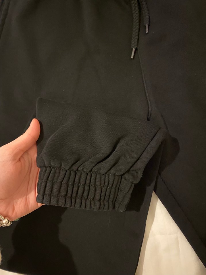 Siyah Rahat Kesim Kadın Eşofman Altı - Görsel 4