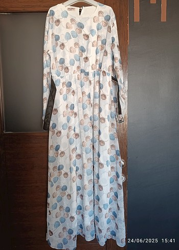 şifon uzun elbise - Görsel 2