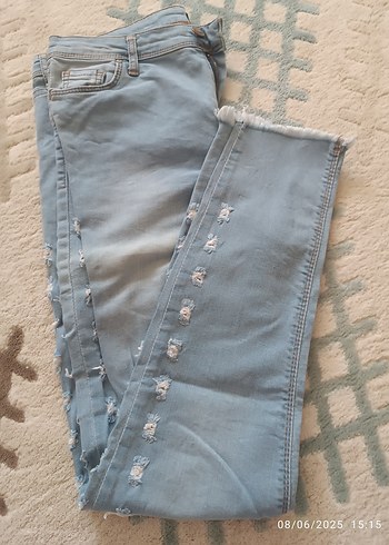 Düğmeli, Rahat Kesim Kot Pantolon