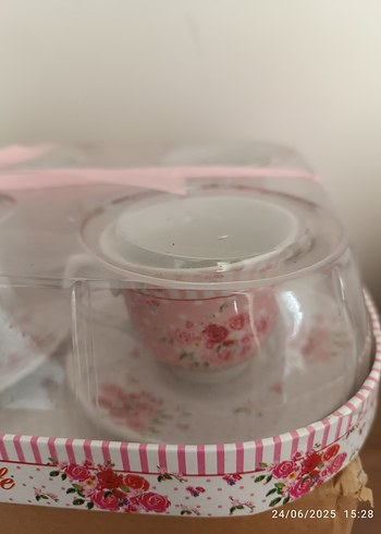 Pembe Desenli 6'lı Cam Fincan Seti - Görsel 2