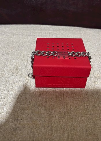 Diesel Erkek Kırmızı Çelik Zincir Bileklik - Görsel 4