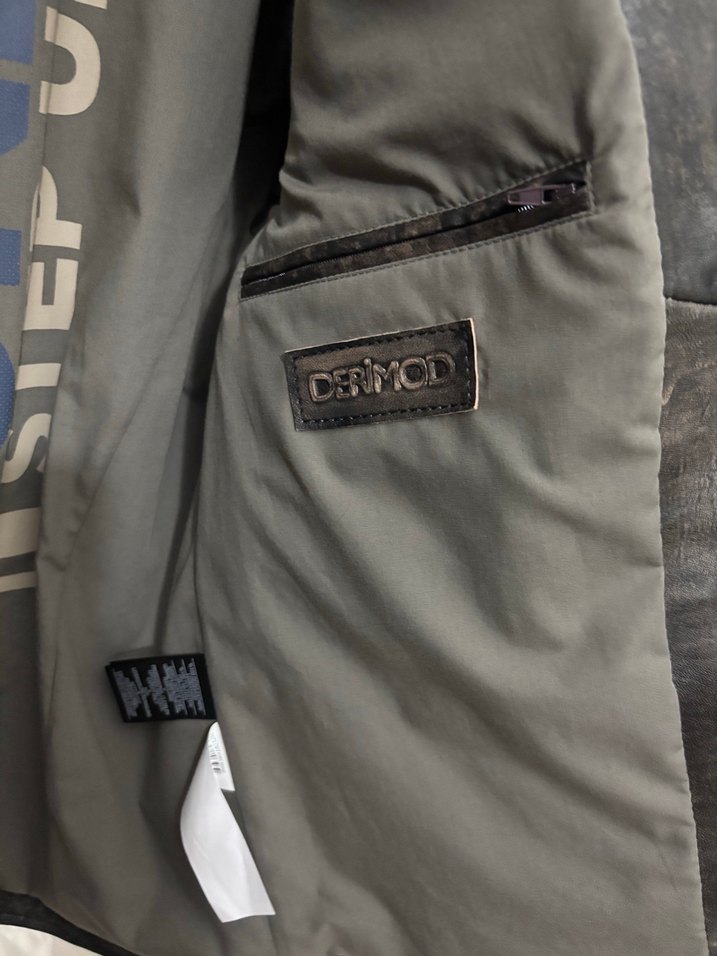 Derimod Kahverengi Deri Biker Ceket - Görsel 5