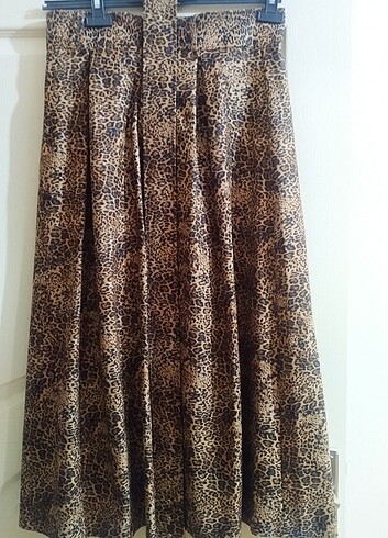 Zara Kemerli leopar desenli etek 