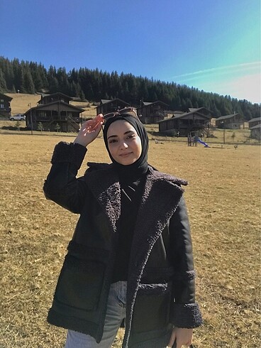 Siyah deri mont