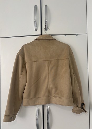 Pull and Bear Bej Süet görünümlü Ceket