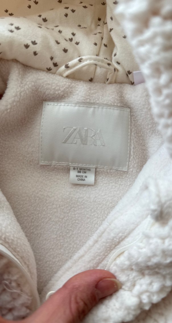 Beyaz Peluş Bebek Tulumu Zara - Görsel 4